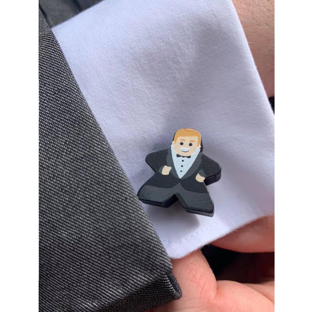 Blonde Groom Meeple Cufflink (Single Cufflink)