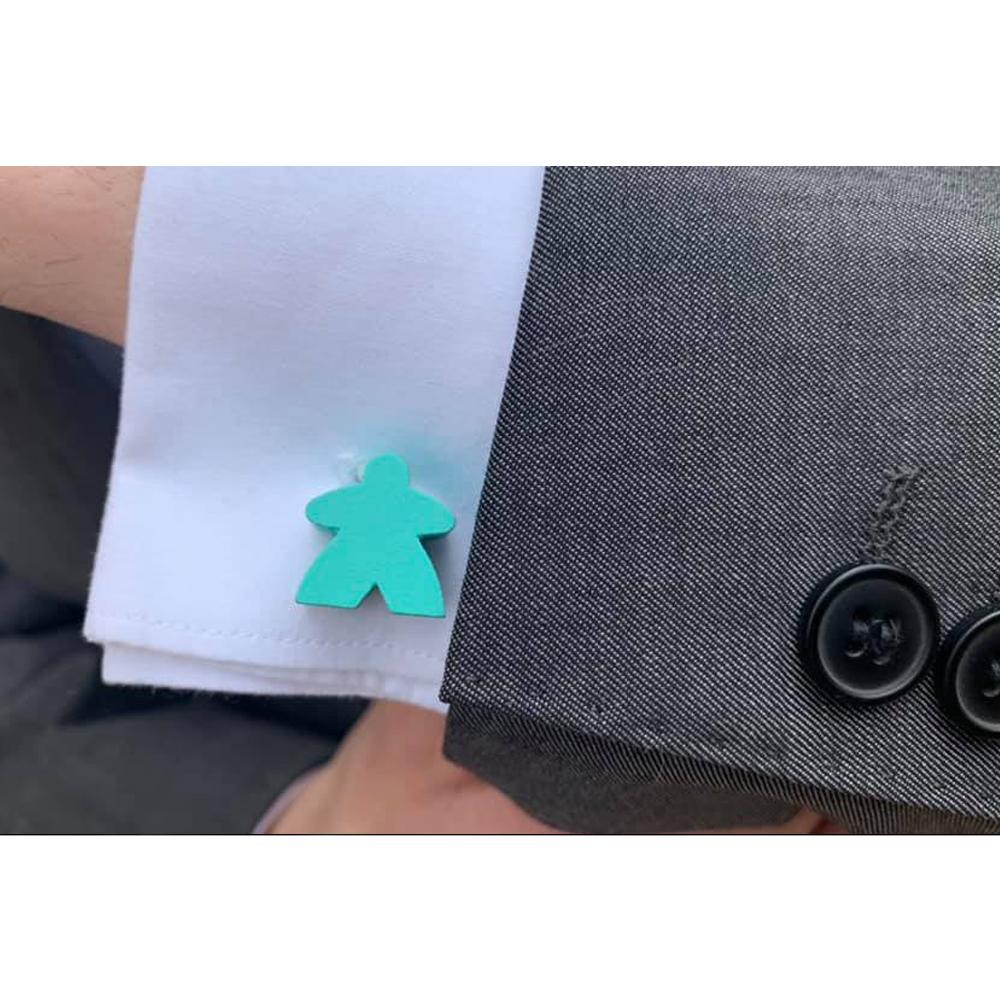 Turquoise Meeple Cufflinks