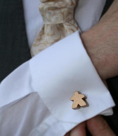 Metallic Bronze Meeple Cufflinks - main image