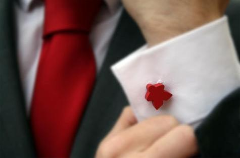 Red Meeple Cufflinks - main image