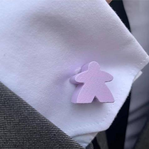Lilac Meeple Cufflinks - main image