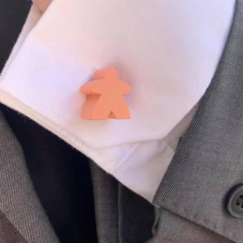 Salmon Meeple Cufflinks - main image