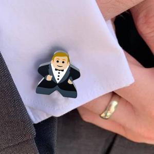Next product: Blonde Groom Meeple Cufflink (Single Cufflink)