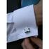 Metallic Silver Meeple Cufflinks - thumbnail image 1