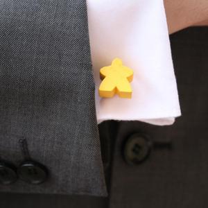 Yellow Meeple Cufflinks