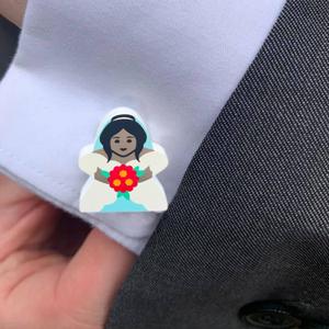 Next product: Bride of Colour Meeple Cufflinks - Red Flowers (Single Cufflink)