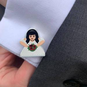 Next product: Brunette Bride Meeple Cufflink (Single Cufflink)