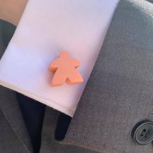 Salmon Meeple Cufflinks